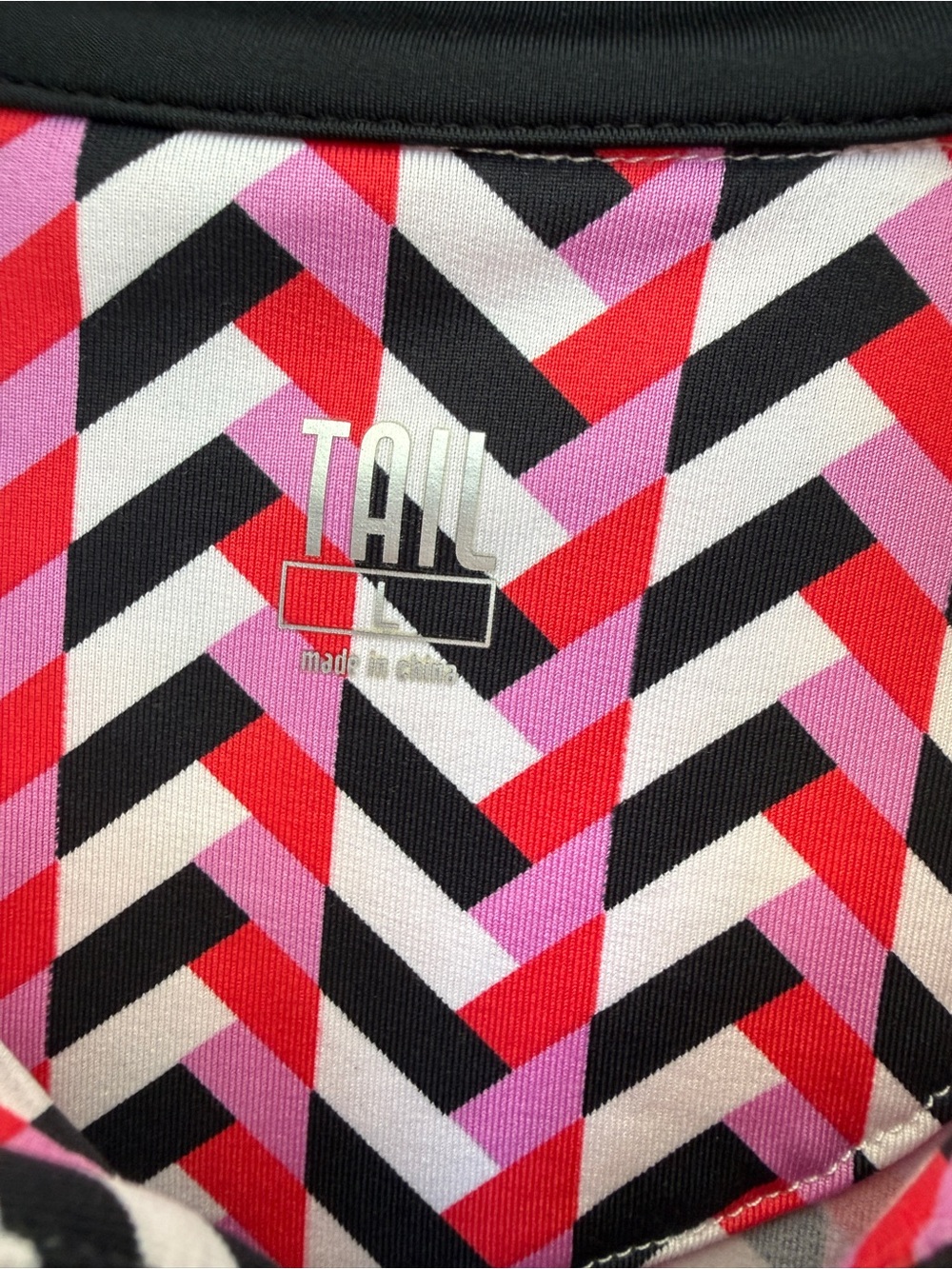 NWT TAIL Geometric Pink Black White 1/4 Zip-Front Golf Top SPF 50 - Picture 6 of 7